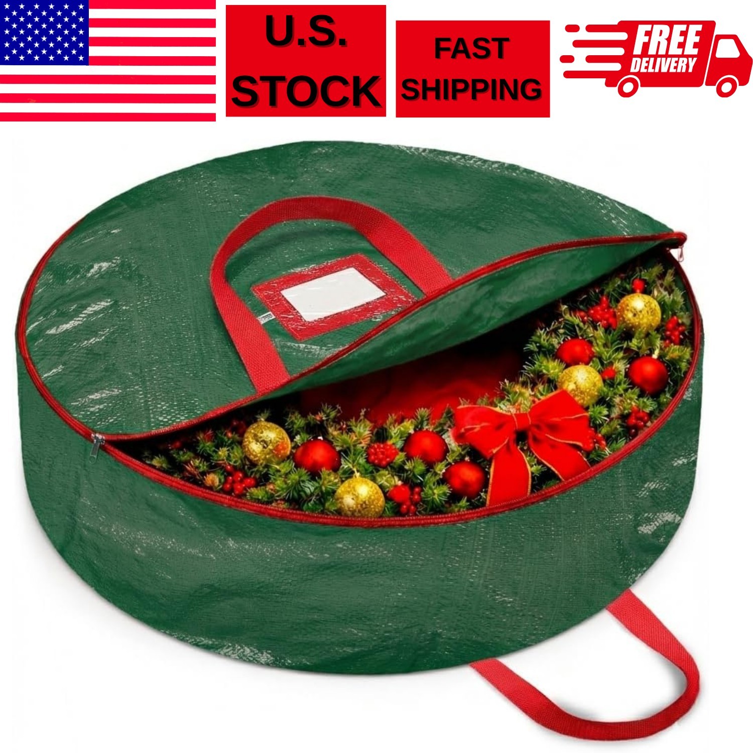 Christmas Xmas Wreath Storage Bag with Handles for 30 Wreath Clean up
