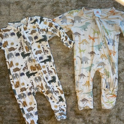 Abby & Evie Angel Dear  Bamboo Sleeper Dinosaur Pattern Zoo Animals