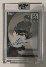 2021 Topps Clearly Authentic Black & White Rookie Auto Luis Garcia /70 #70TBA-LG