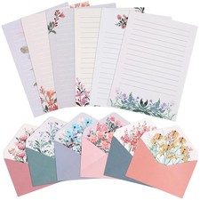 36 Pcs Stationary Letter Paper Envelopes Set, 24 Writing Papers 12 Envelopes
