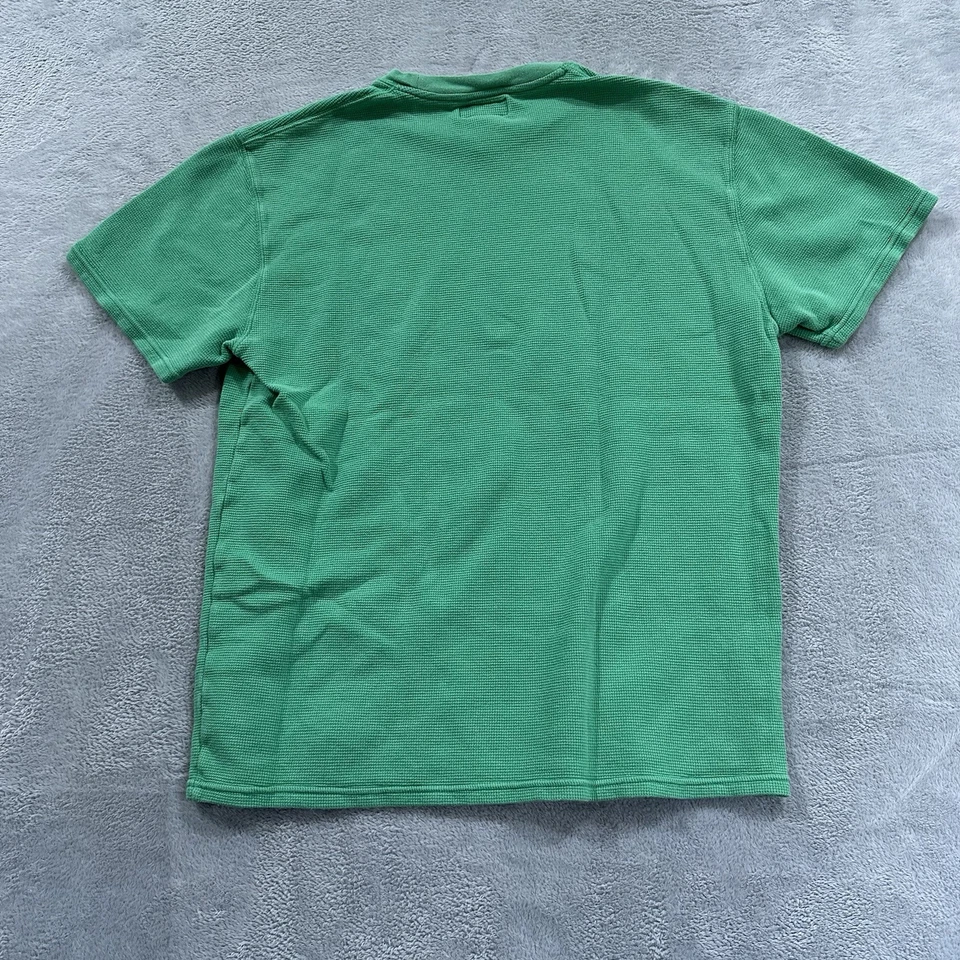 Polo Ralph Lauren Camiseta Hombre XL Encogida a M Talla Verde Tela Waffle Foto 3 de 4
