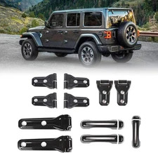 Tailgate/Door/Hood Hinge Handle Cover Trim for Jeep Wrangler JL 2Dr Carbon Fiber