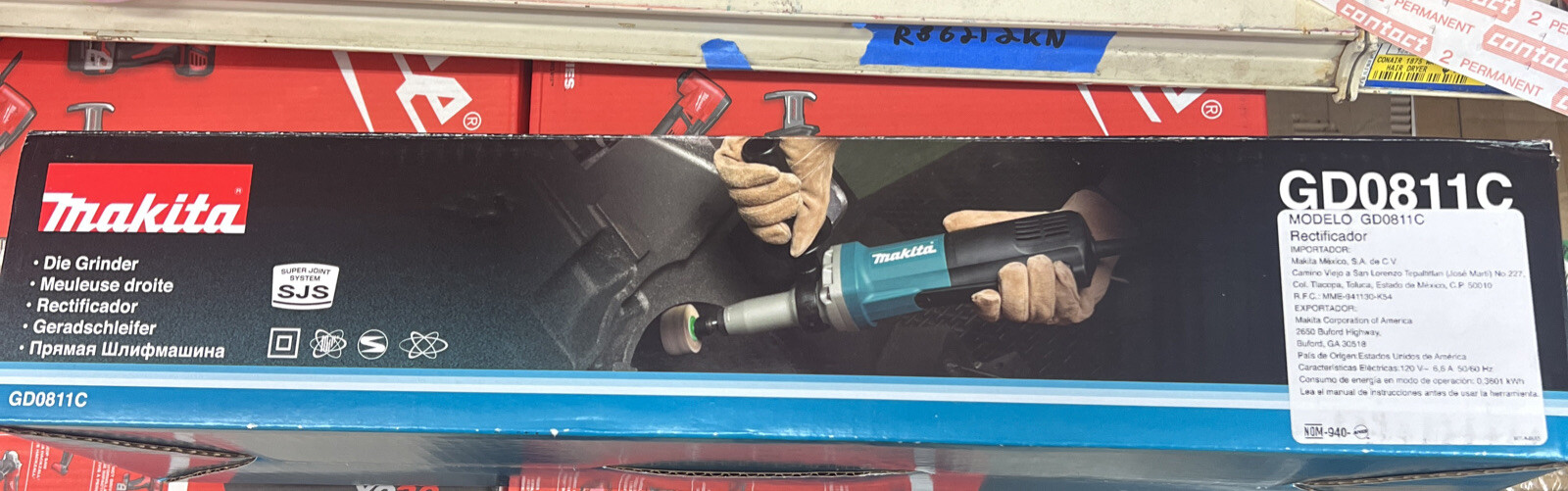 Makita DIE GRINDER GD0811C 750W 8mm Collet Capacity, Variable Speed