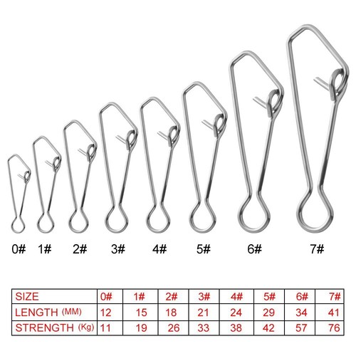 Stainless Steel Connector Fast Clip Lock Fishing Hanging Snap Barrel Swivel - Picture 2 of 20