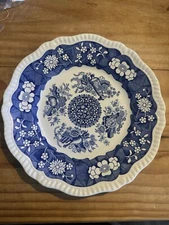 The Spode Blue Room Collection Regency Series Trophies Blue And White 11” Plate