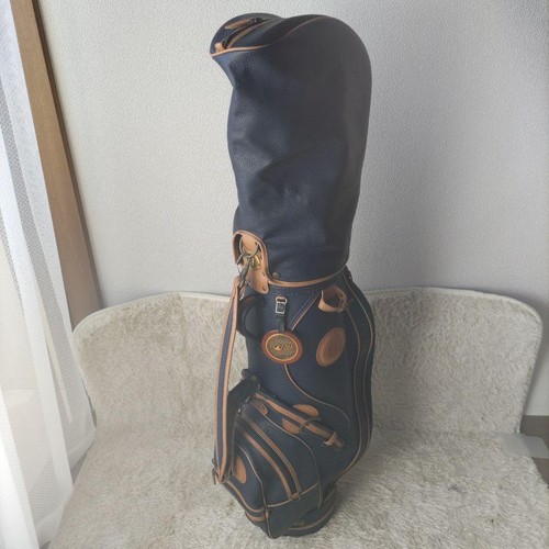 Used Honma Leather Golf Carry Bag Navy/Brown Nice! eBay
