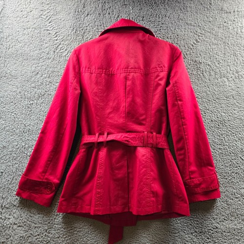 Target Jacket Womens Size 10 Red Lightweight Double Breasted Long Sleeve Tie - Picture 8 of 14