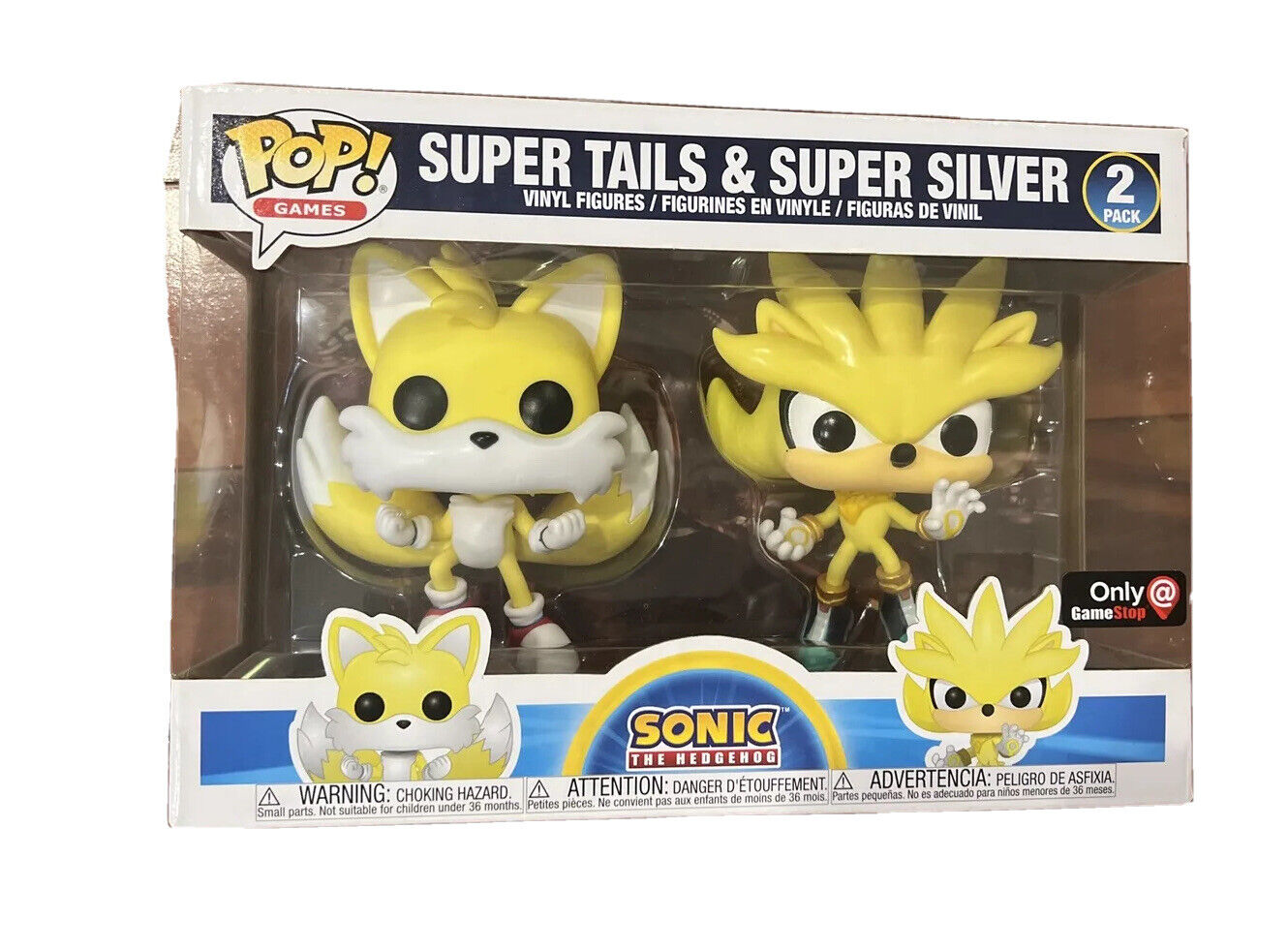  Funko Pop Sonic The Hedgehog - Super Tails & Super Silver 2  Pack (Exclusive) : Toys & Games