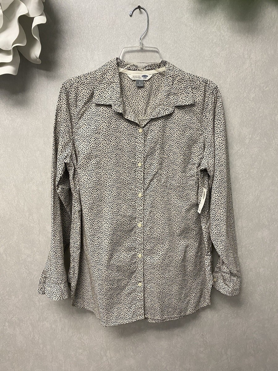 Old Navy Women's Top Button Large Tunic Shirt Cheetah Leopard