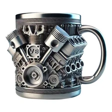 Cyberpunk Mech Engine Coffee Cup - PersonalityEngine Piston Black Coffee Mug