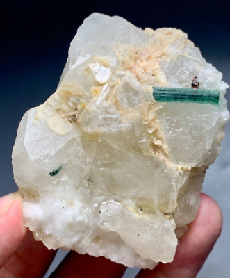 127 Gram tourmaline crystal specimen on Quartz Combine with Albite From Afghanis