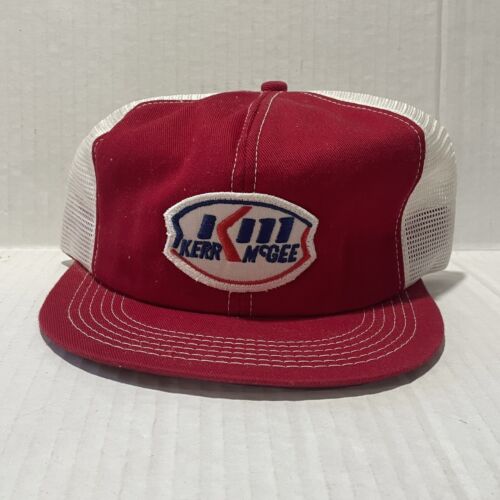 VTG Kerr McGee K Brand USA Snapback Red Mesh Trucker Hat - Picture 1 of 6