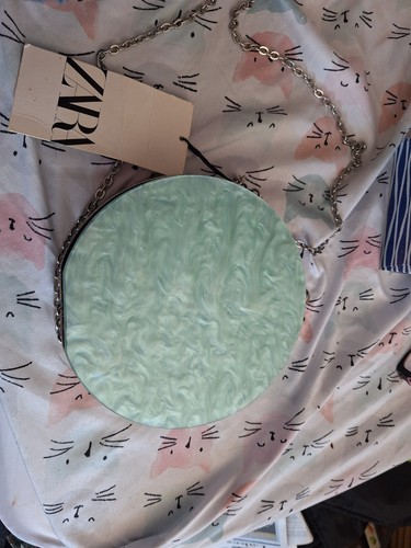 Zara Marble Effect Colorful Round Box Bag Purse New - Picture 2 of 3
