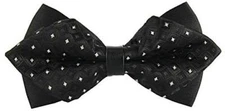 Flairs New York Gentleman's Bow Tie Only Black / Metallic Silver Diamonds