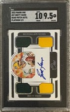 2022 PANINI ONE BRETT FAVRE QUAD PATCH AUTO PLAT. 2/3~SGC GEM 9.5/AUTO 10~POP 1