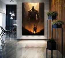 David vs. Goliath, Goliath, Wall Art, Canvas Wall Art Modern Bible Poster Art 6