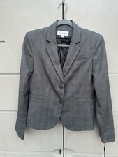 Calvin Klein Plaid Gray Blue Stripe Women s Blazer Sz 6 NWT Workwear Career