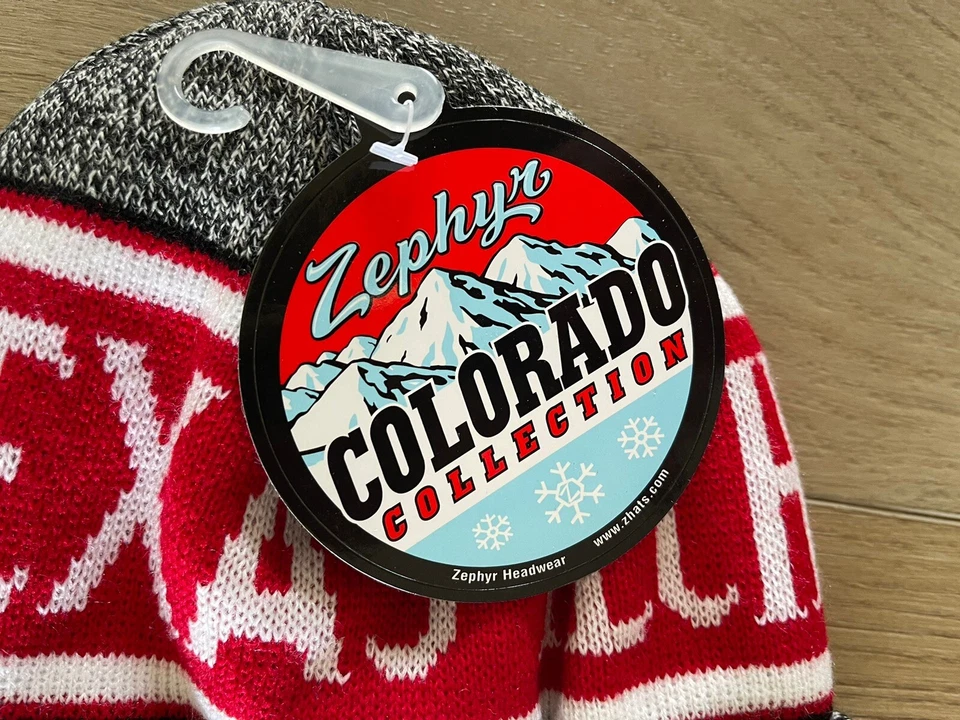 Gorro Zephyr Texas Tech malha bordado logotipo listrado vermelho - NOVO COM ETIQUETAS - Imagem 3 de 3
