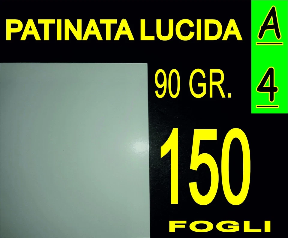 NEW PAPER 150 FF CARTA PATINATA LUCIDA STAMPANTI LASER VOLANTINI 90g A4