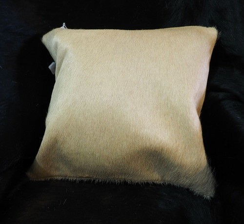 Camel Toned Cushion Cover Premium Leather Cowhide 40CM Sq Cushion Cover - Picture 2 of 4