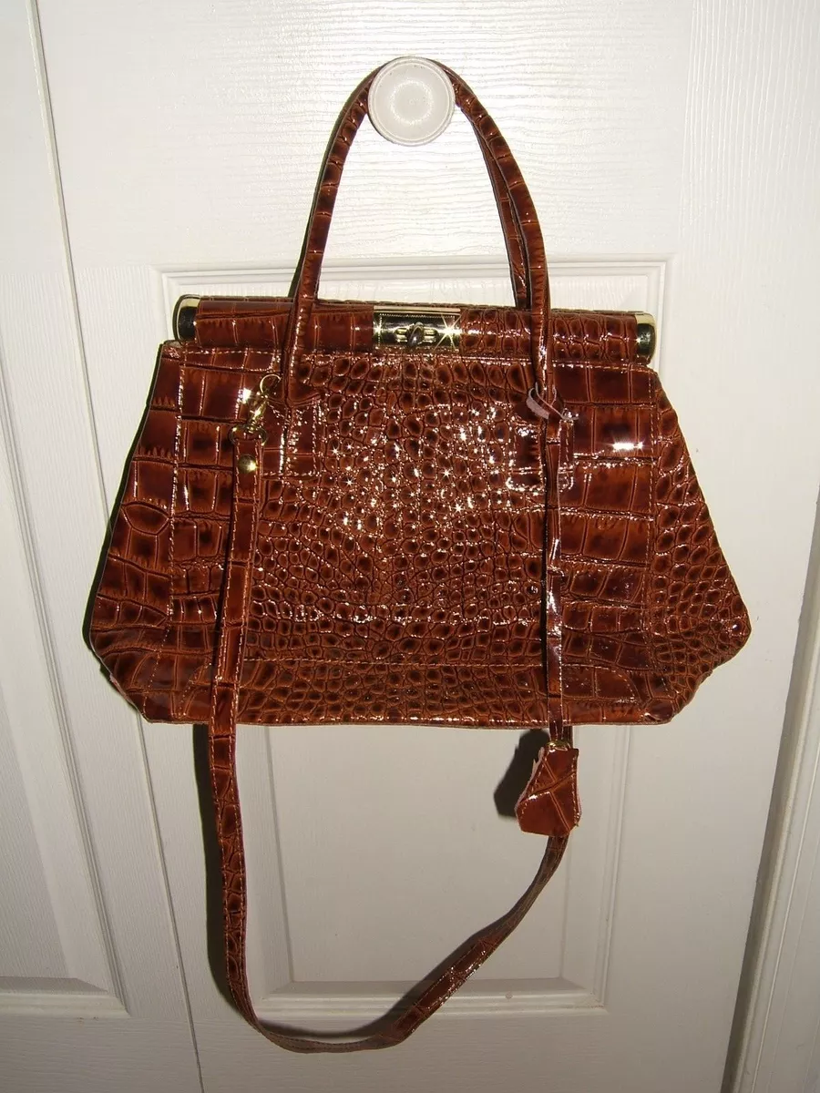 BORSE IN PELLE BROWN GENUINE LEATHER SHOULDER BAG HANDBAG MADE IN