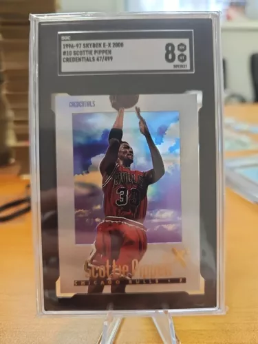 1996 Skybox E-X2000 Credentials Scottie Pippen /499 Chicago Bulls HOF SGC 8 RARE