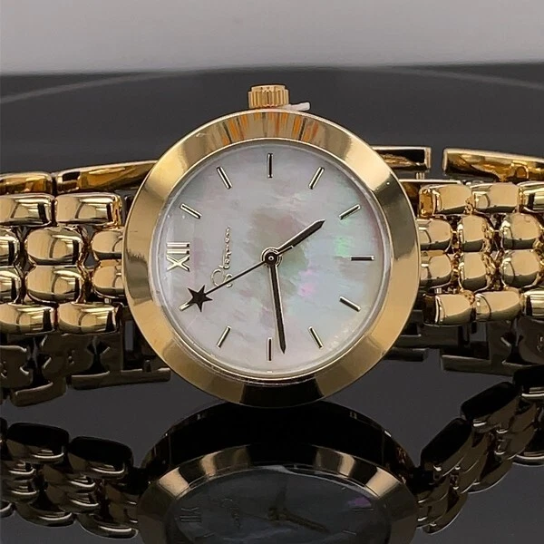 EXCLUSIVE DAMEN UHR PERLMUTT ZIFFERBLATT,  IP-GELBGOLD , QUARZWERK  SCHMUCKJAGD - Bild 2 von 4