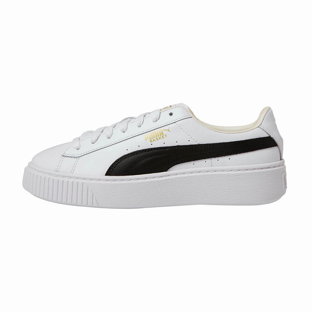 puma basket platform core white gold