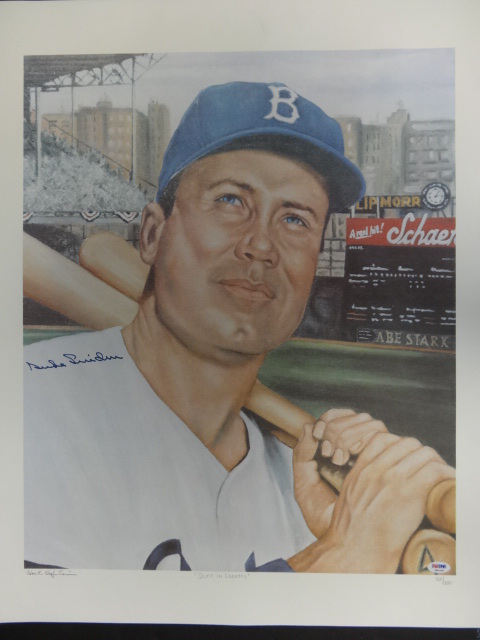Duke Snider Autographed Signed 22x25 Robert Simon Lithograph Autograph Auto PSA/DNA X84269 