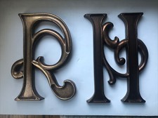 R H Large Wood-look Resin Letters Alphabet Wall Hanging Home Decor 14 1/2  