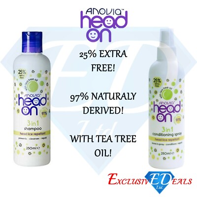 Anovia Head On 3 In 1 Head Lice Repellent Shampoo And
