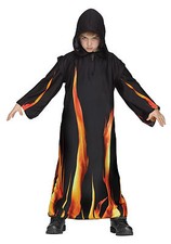 Child Burning Hooded Robe Devil Costume