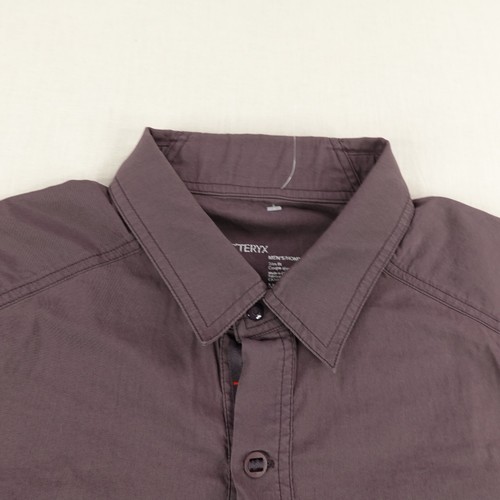 Arcteryx Shirt Mens Medium Purple Lightweight Button Up Trail Hiking Flexible - Picture 2 of 10