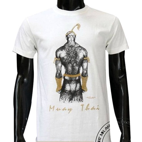 White men Tshirt traditional muaythai boxing drawing sketch up style Human fight - Picture 3 of 32