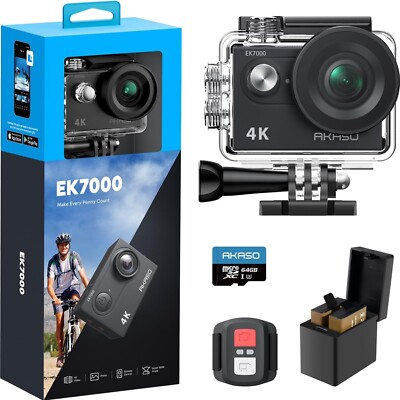 Akaso EK7000 Action Kamera - 4K Video, 20 MP Fotos und Fernbedienung inklusive