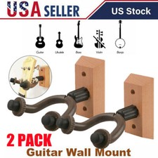 2 Guitar Wall Mount Hanger Holder Accessories For Bass Mandolin Banjo Ukulele
