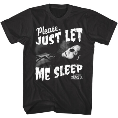 Dracula Please Just Let me Sleep Men's T Shirt Vampire Hammer Horror Coffin