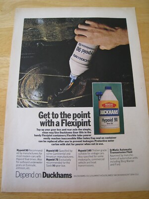 DUCKHAMS GET TO THE POINT FLEXIPINT HYPOID 90 ÖLE WERBUNG CA. A4 GRÖSSE FEILE 7