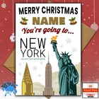 You're Going to NEW YORK Personalised Christmas Card Gift Any Name