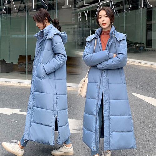 Women Ankle Length Down Cotton Coat 