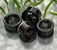 PAIR Black Widow Spider Screw Fit Tunnels Plugs Earlets Gauges Body Jewelry