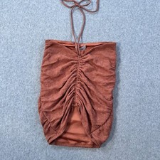 Oh Polly Halter Knit Top Size 4 Rust Brown Ru...