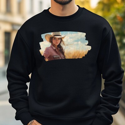 Cowgirl Portrait Sweatshirt Cosy and Perfect for Any Occasion S to 4XL