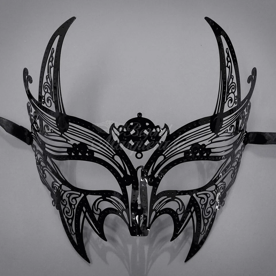 Wolf Inspired Costume Light Metal Cosplay Masquerade Mask [Black] - Image 2 of 4