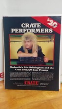 CINDERELLA ERIC BRITTINGHAM CRATE AMPLIFIERS GUITAR 1987 PRINT AD 11 X 8.5  A4