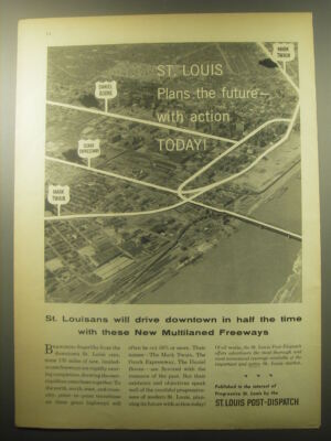 1959 St. Louis Post-Dispatch Newspaper Ad - St. Louisans will drive downtown