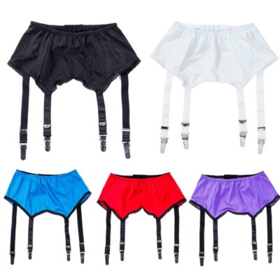 Women's Multicolor Sexy High Waist Garter Belt 4 Straps Suspender (S~XXL)