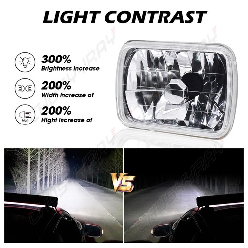 Pair 7x6" HEADLIGHTS Headlights Hi/Lo beam DRL 6500K FIT Isuzu Pickup I-Mark - Foto 6 di 16