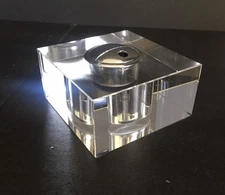 Vintage Modern Design Clear Glass Table Lighter 3" x 3" x 1.5"