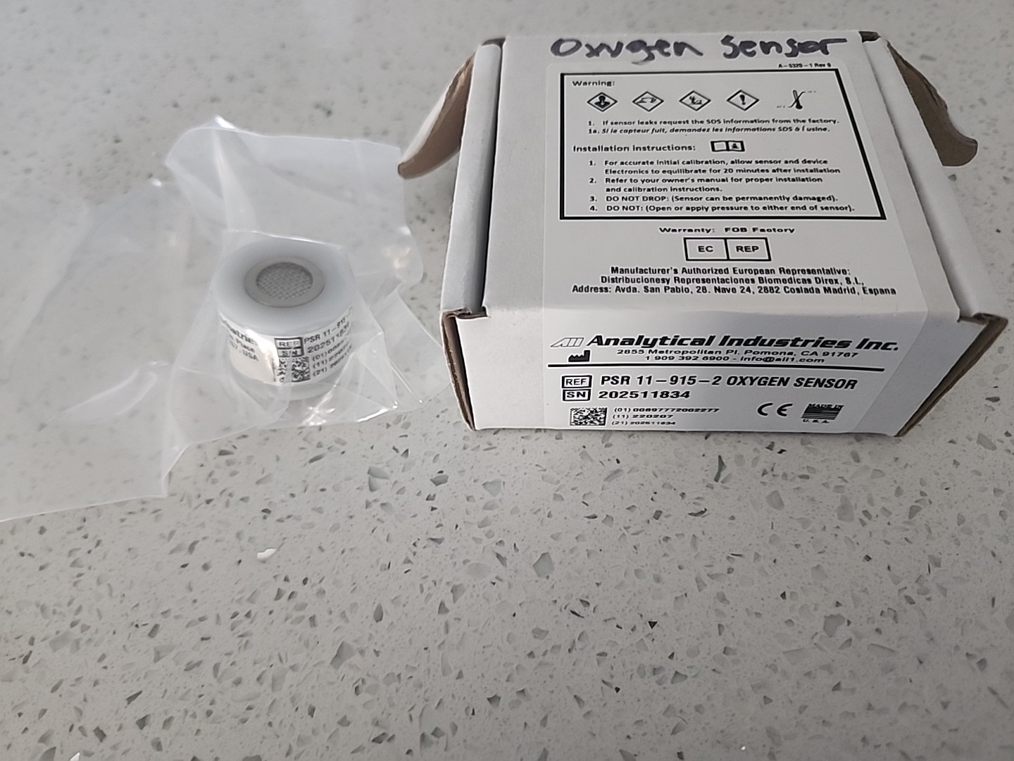 Replacement For ANALYTICAL INDUSTRIES PSR-11-915-2 OXYGEN SENSORS